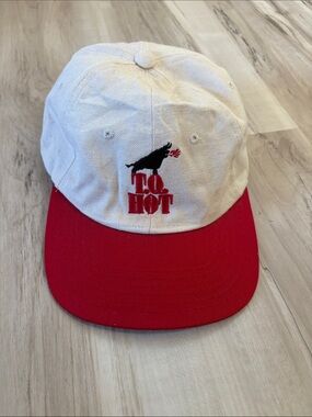 Vintage Embroidered TQ hot tequila Two-Tone Cap - Cream & Red